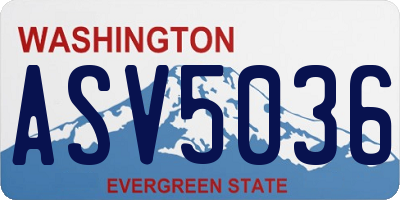 WA license plate ASV5036