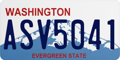 WA license plate ASV5041