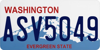 WA license plate ASV5049