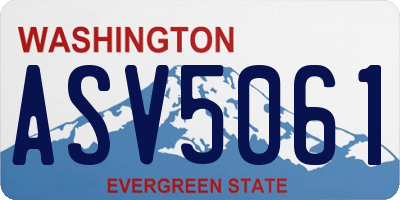 WA license plate ASV5061