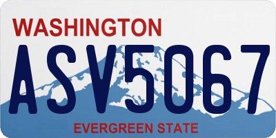 WA license plate ASV5067