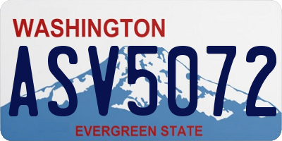 WA license plate ASV5072