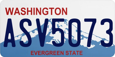 WA license plate ASV5073