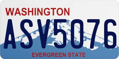 WA license plate ASV5076