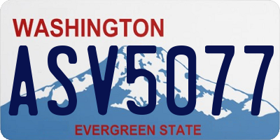 WA license plate ASV5077