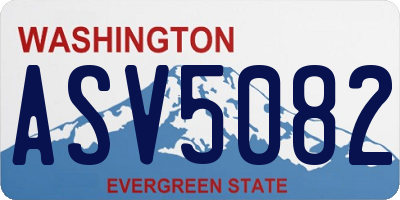 WA license plate ASV5082