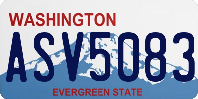 WA license plate ASV5083
