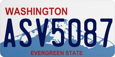 WA license plate ASV5087