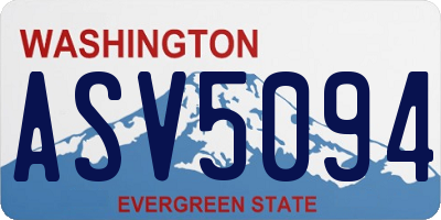 WA license plate ASV5094