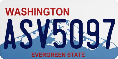 WA license plate ASV5097