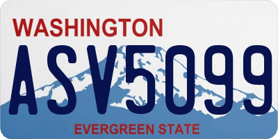 WA license plate ASV5099