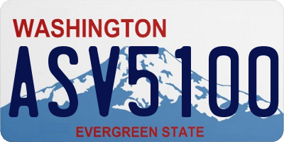 WA license plate ASV5100