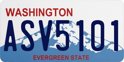 WA license plate ASV5101
