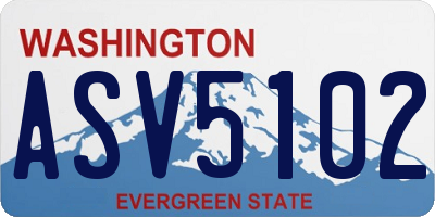 WA license plate ASV5102