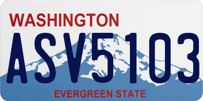 WA license plate ASV5103