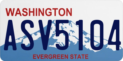 WA license plate ASV5104
