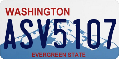 WA license plate ASV5107