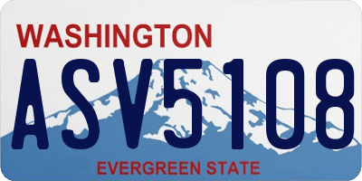 WA license plate ASV5108