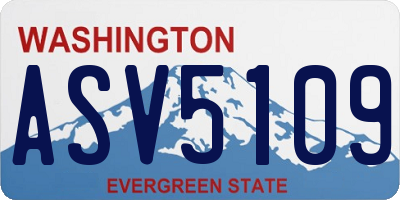 WA license plate ASV5109