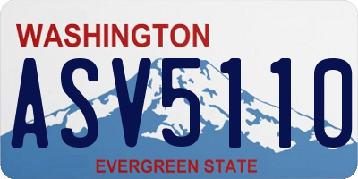 WA license plate ASV5110