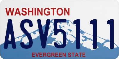 WA license plate ASV5111