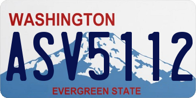 WA license plate ASV5112