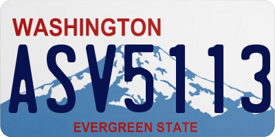 WA license plate ASV5113