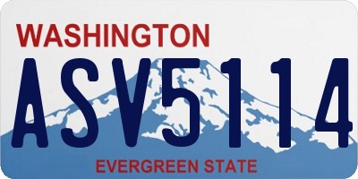WA license plate ASV5114