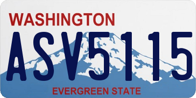 WA license plate ASV5115