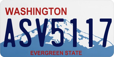 WA license plate ASV5117