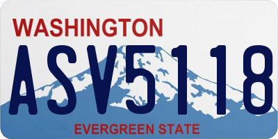 WA license plate ASV5118