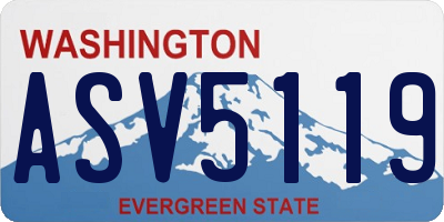 WA license plate ASV5119