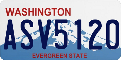 WA license plate ASV5120