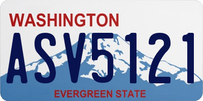 WA license plate ASV5121