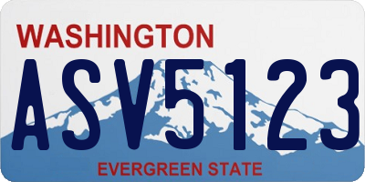 WA license plate ASV5123