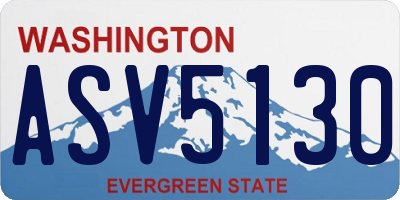 WA license plate ASV5130
