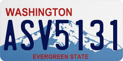 WA license plate ASV5131