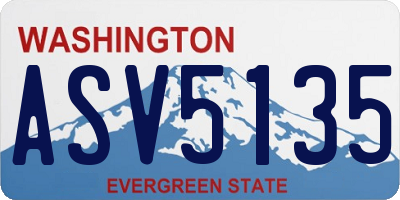 WA license plate ASV5135