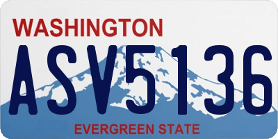 WA license plate ASV5136