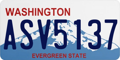 WA license plate ASV5137