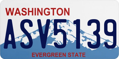 WA license plate ASV5139