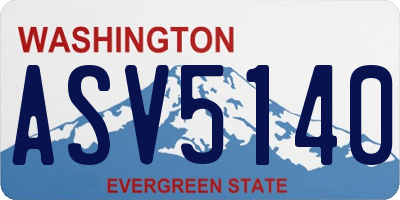 WA license plate ASV5140