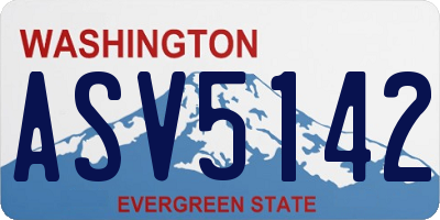 WA license plate ASV5142