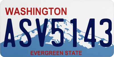 WA license plate ASV5143
