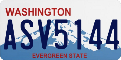 WA license plate ASV5144