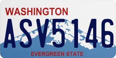 WA license plate ASV5146