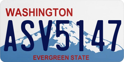 WA license plate ASV5147