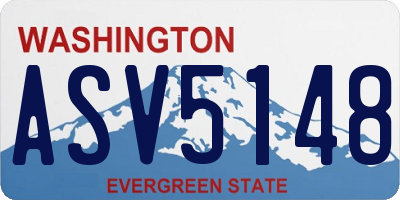 WA license plate ASV5148