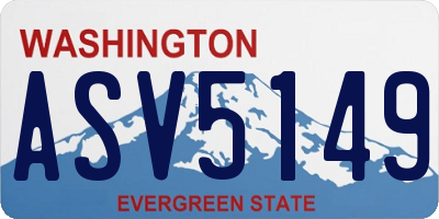 WA license plate ASV5149