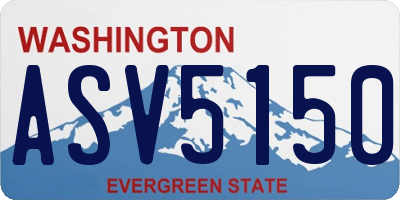 WA license plate ASV5150